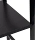 Modernhome CWJ602480LG BLACK Wooden Shelf with Metal Frame, 3 Shelves, Black