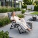 MultiGarden 2-in-1 Folding Garden Lounger with 3-Step Footrest, Grey