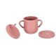 Set of silicone children\'s dishes 9 elements, dark pink