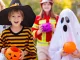 Large Halloween Pumpkin Candy Bucket with Lid, Orange