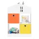 Ecotoys Kids House-Shaped Bookshelf with Baskets, White