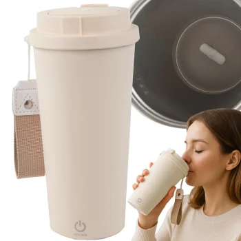 Self-Stirring Mug 350ml USB Rechargeable, Beige