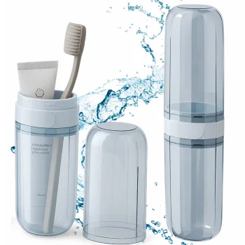 Travel Toothbrush and Toothpaste Case, Blue