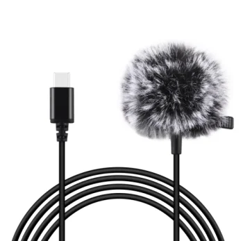 Puluz PU425 USB-C Lavalier Microphone with Clip 1.5m
