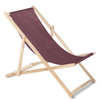 Greenblue GB183M Melange Wooden Deck Chair, Burgundy