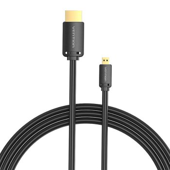 Vention AGIBF HDMI-D uz HDMI-A kabelis, 4K 60Hz, 1m, Melns