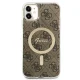 Apple iPhone 11 6.1\'\' Guess 4G Print MagSafe Case Cover (GUBPN61H4EACSW) + Charger, Brown