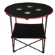 Folding Camping Table with Carry Bag, 72x72 cm, Black/Red