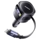 Baseus Enjoyment Max Car Charger 60W Retractable USB-C & Lightning - Black