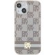 DKNY iPhone 15 Case IML Checkered Mono Pattern MagSafe, Beige
