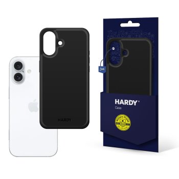 3mk Hardy Silky Leather MagCase for Apple iPhone 16 Black