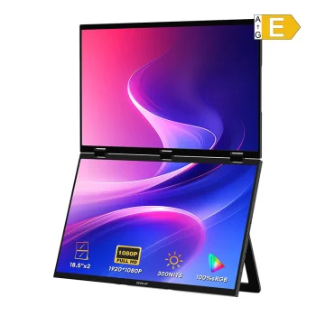 ZEUSLAP Z18W Dual 18.5" Portable Monitor FHD 120Hz USB-C Mini HDMI