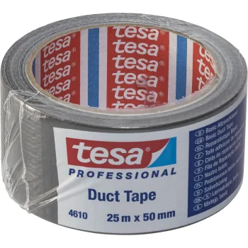 Tesa 4610 Duct Tape Fabric Adhesive Tape, 25m x 50mm, Silver