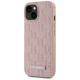 Karl Lagerfeld Leather Monogram Metal Logo MagSafe Case for iPhone 15, Pink