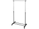 Rolling Clothes Rack, Adjustable Height, Black