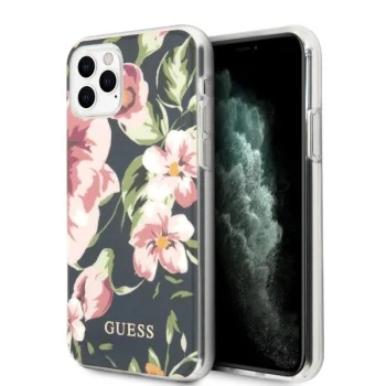 Guess iPhone 11 Pro Max Case Flower Collection, Navy Blue