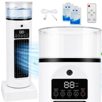Portable Air Cooler and Fan with Humidifier, White