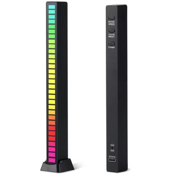 Светомузыкальная RGB лампа с реакцией на звук, 32 LED, черная