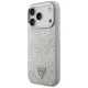 Guess Glitter Triangle Logo MagSafe Case for iPhone 17 Pro, Silver