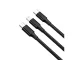 3-in-1 USB Cable Lightning / Micro USB / Type-C 1.2m Black