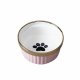 Ceramic Pet Bowl Set on Stand for Cats and Dogs 2x300ml Pink/Gold