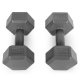 Hex dumbbell set 2×2 kg for home workouts ModernHome, grey