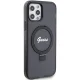 Guess iPhone 12 / 12 Pro Case Ring Stand Script Glitter MagSafe, Black