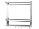 Hanging Bathroom Shelf Organizer with 2 Tiers and Hooks