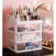 Soulima 19357 Cosmetics Organizer, Transparent/White
