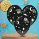 Bakalu Latex Balloons with Fluo Star Stickers, 3 Pcs, Black