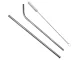 Reusable Metal Drinking Straws with Cleaning Brushes, 8 pcs