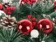 Christmas Decorative Wreath, Red/White, 30 cm