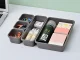 8-Piece Plastic Drawer Organizer Set, Grey
