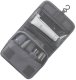 Travel toiletry bag with roll-up design, grey