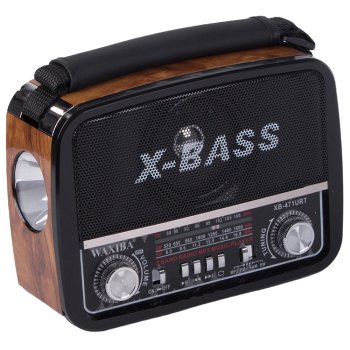 Portable Retro AM FM SW Radio WAXIBA XB-471URT with MP3 USB AUX, brown