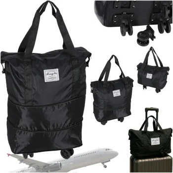 Foldable Wheeled Travel Bag, Black