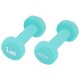 4Fizjo Vinyl Dumbbells for Fitness Workout 2 x 1kg, Mint