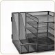 Metal Desk Organizer with Shelves and Drawer for Office Supplies, Black