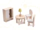 Wooden Dollhouse with Furniture, 70cm, Grey