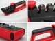 4-Stage Knife and Scissor Sharpener with Angle Adjustment, Red/Black