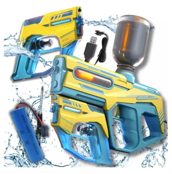 Bakalu KZ1148 Electric Water Gun 2-in-1 Automatic Rifle, Blue/Yellow