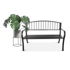 Metal Garden Bench with Backrest for Patio and Balcony, Black