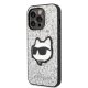 Apple iPhone 14 Pro Max 6.7\" Karl Lagerfeld Glitter Choupette Patch Case Cover (KLHCP14XG2CPS), Silver