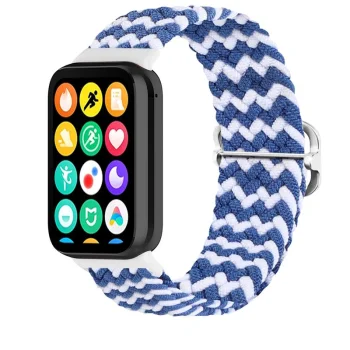 Telcon Braided Strap for Xiaomi Mi Band 8 Pro / M8 Pro, Blue and White
