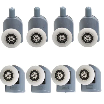 Shower Door Roller Wheels Set, 8 pcs, Grey/White