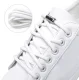 Elastic No-Tie Shoelaces with Metal Buckle, White