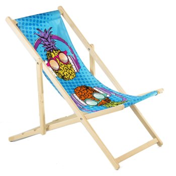 Greenblue GB183 Wooden Deck Chair with Custom Print