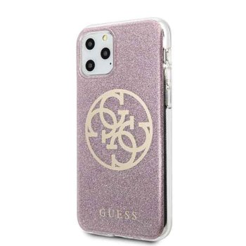 Guess GUHCN58PCUGLPI iPhone 11 Pro pink hard case 4G Circle Glitter