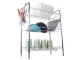 Three-Tier Dish Drainer with Utensil Holders, Silver