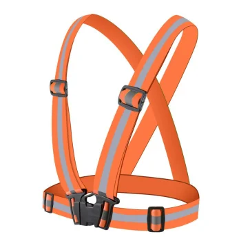 Adjustable reflective harness for running and cycling - orange